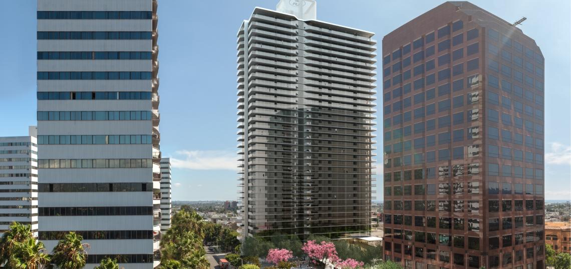 34story Landmark apartment tower nears its peak Urbanize LA